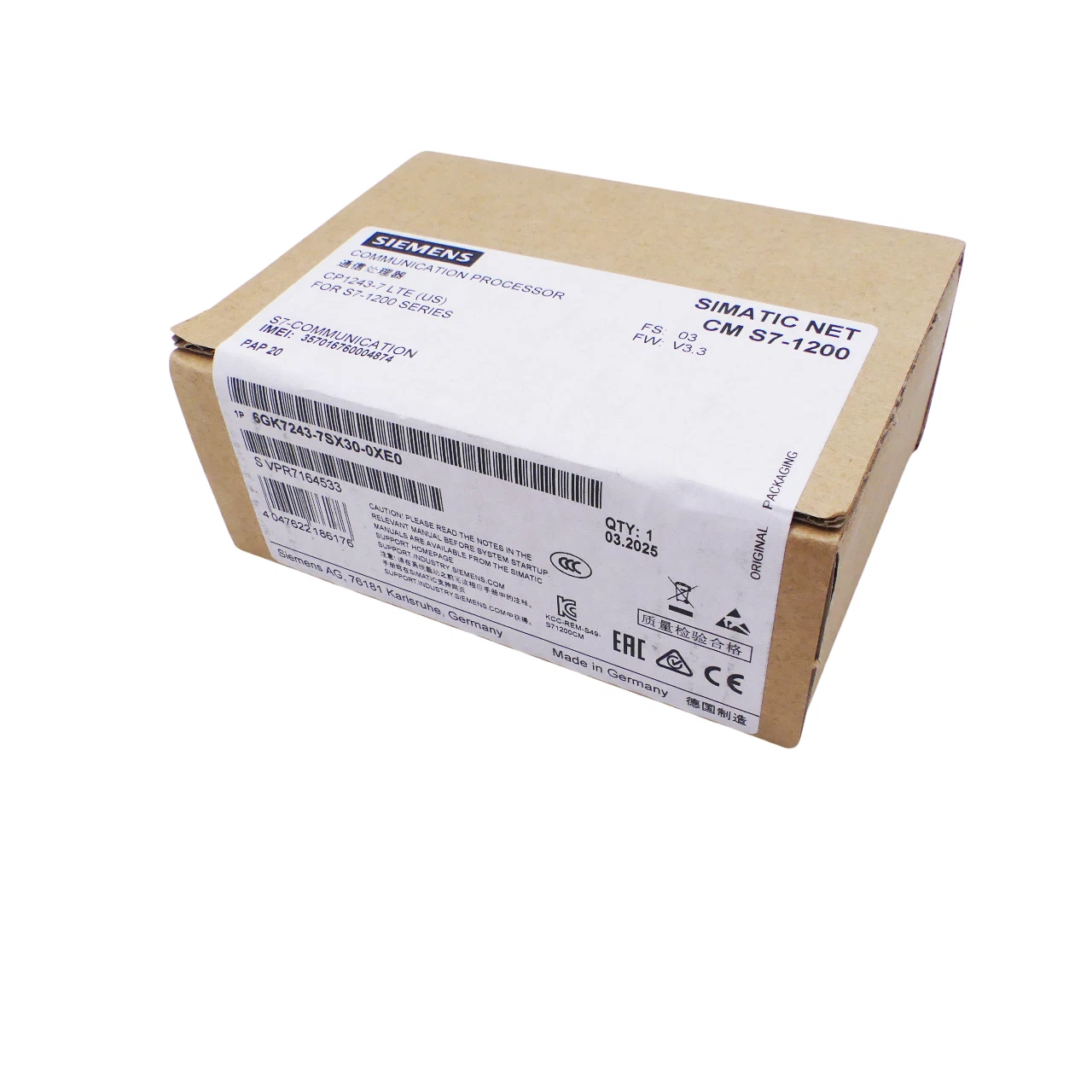 SIEMENS SIMATIC NET 6GK7243-7SX30-0XE0 6GK7 243-7SX30-0XE0 FS: 03 SIEMENS SIMATIC NET 6GK7243-7SX30-0XE0 6GK7 243-7SX30-0XE0 FS: 03