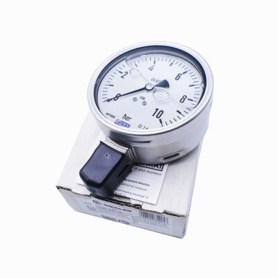 RIEGLER 102343 Glyzerinmanometer, E-Skala, G 1/2 Unten, 0-10,0 bar 747-100