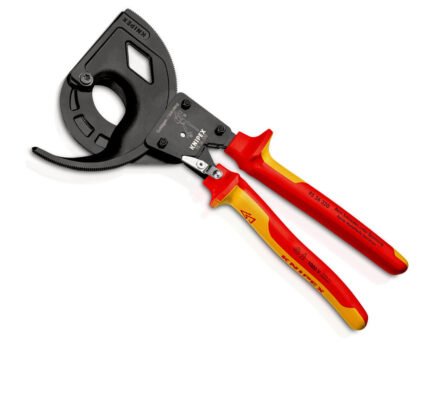 KNIPEX cable cutter ratchet 320mm, VDE, 2-component handles