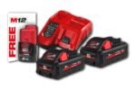 MILWAUKEE 18V starter set, 2x3Ah battery and M12-18FC charger M18HNRG-302