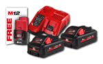 MILWAUKEE 18V starter set, 2x3Ah battery and M12-18FC charger M18HNRG-302