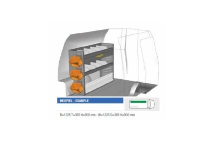 Brillmobil in-vehicle equipment Volkswagen Caddy from 2015 driver's side 1225x365x900 mm (Block 07)