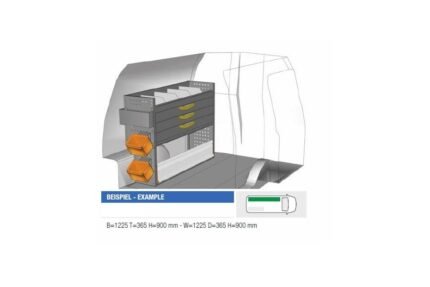 Brillmobil in-vehicle equipment Volkswagen Caddy from 2015 driver's side 1225x365x900 mm (Block 11)