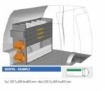 Brillmobil in-vehicle equipment Volkswagen Caddy from 2015 driver's side 1225x365x900 mm (Block 11)