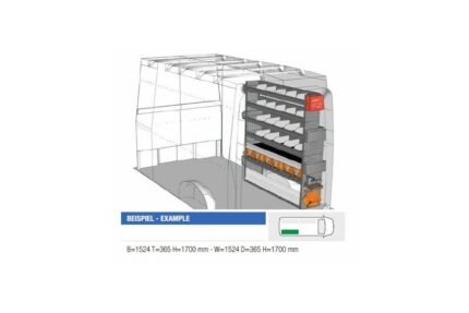 Brillmobil in-vehicle equipment Volkswagen Crafter from 2017 passenger side 1524x365x1700 mm (Block 01)