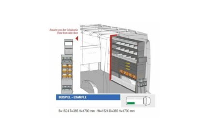 Brillmobil in-vehicle equipment Volkswagen Crafter from 2017 passenger side 1524x365x1700 mm (Block 03)