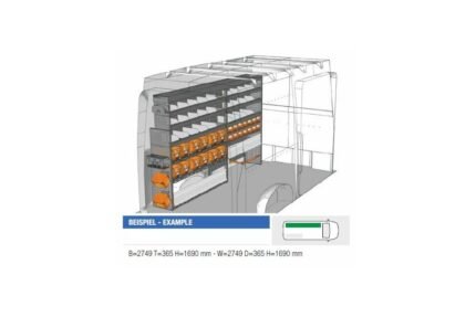 Brillmobil in-vehicle equipment Volkswagen Crafter from 2017 driver's side 2749x365x1690 mm (Block 02)