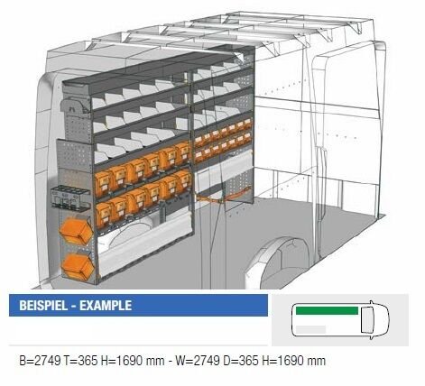cr_2717_02_119529 Brillmobil in-vehicle equipment Volkswagen Crafter from 2017 driver's side 2749x365x1690 mm (Block 02)