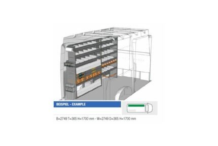 Brillmobil in-vehicle equipment Volkswagen Crafter from 2017 driver's side 2749x365x1690 mm (Block 04)