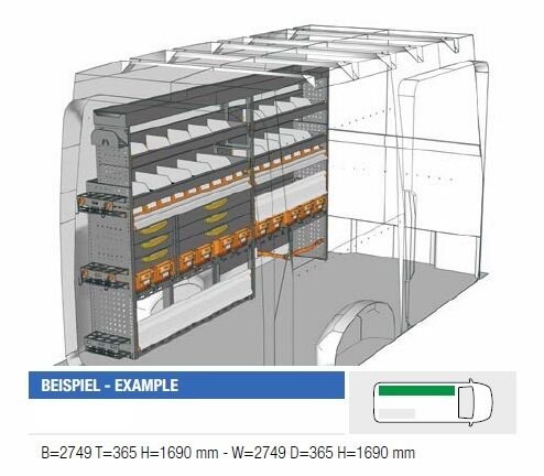 cr_2717_06_119533 Brillmobil in-vehicle equipment Volkswagen Crafter from 2017 driver's side 2749x365x1690 mm (Block 06)