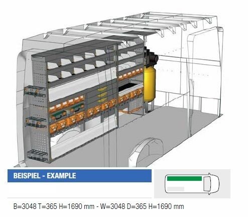 cr_3717_03_119539 Brillmobil in-vehicle equipment Volkswagen Crafter from 2017 driver's side 3556x365x1690 mm (Block 03)