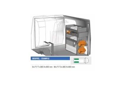Brillmobil in-vehicle equipment Mercedes Benz Citan from 2012 passenger side 717x365x900 mm (Block 01)