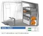 Brillmobil in-vehicle equipment Mercedes Benz Citan from 2012 passenger side 717x365x900 mm (Block 01)