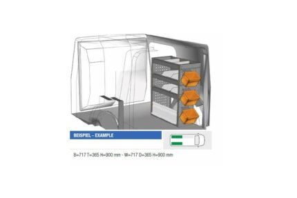 Brillmobil in-vehicle equipment Mercedes Benz Citan from 2012 passenger side 717x365x900 mm (Block 02)