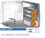 Brillmobil in-vehicle equipment Mercedes Benz Citan from 2012 passenger side 717x365x900 mm (Block 02)