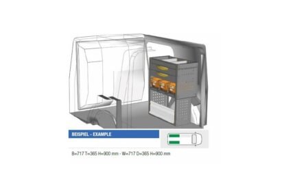 Brillmobil in-vehicle equipment Mercedes Benz Citan from 2012 passenger side 717x365x900 mm (Block 03)