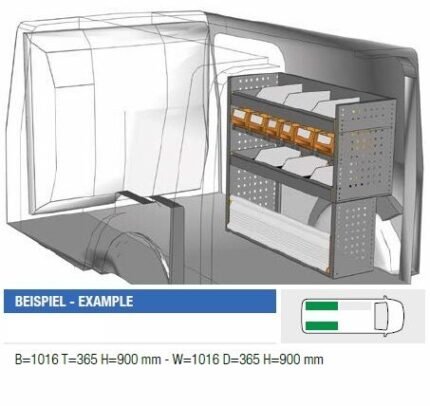 Brillmobil in-vehicle equipment Renault Kangoo from 2012 passenger side 1016x365x900 mm (Block 04)