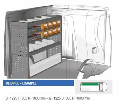 Brillmobil in-vehicle equipment Mercedes Benz Citan from 2012 driver's side 1225x365x1000 mm (Block 02)
