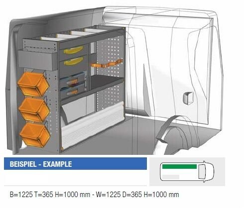 ka_1210_07_119557 Brillmobil in-vehicle equipment Mercedes Benz Citan from 2012 driver's side 1225x365x1000 mm (Block 07)