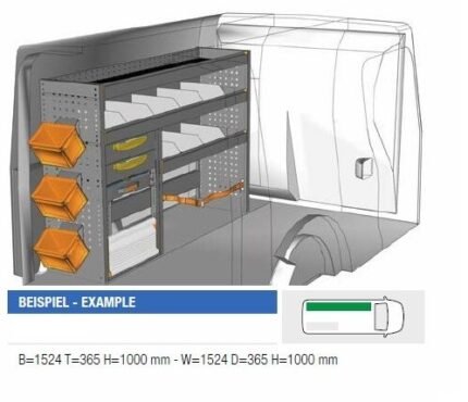 Brillmobil in-vehicle equipment Renault Kangoo from 2012 driver's side 1524x365x1000 mm (Block 05)