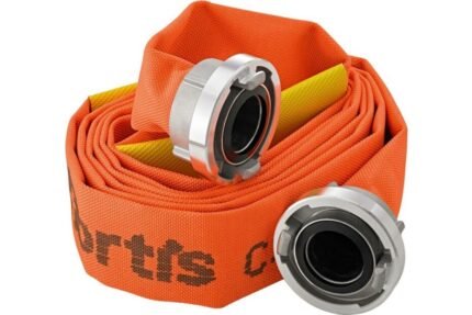 FORTIS construction/industrial flat hose, orange 20m, with 2 leakage gates