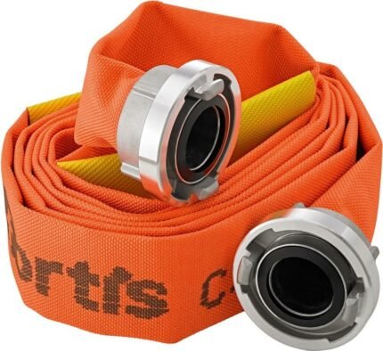 FORTIS construction/industrial flat hose, orange 20m, with 2 leakage gates