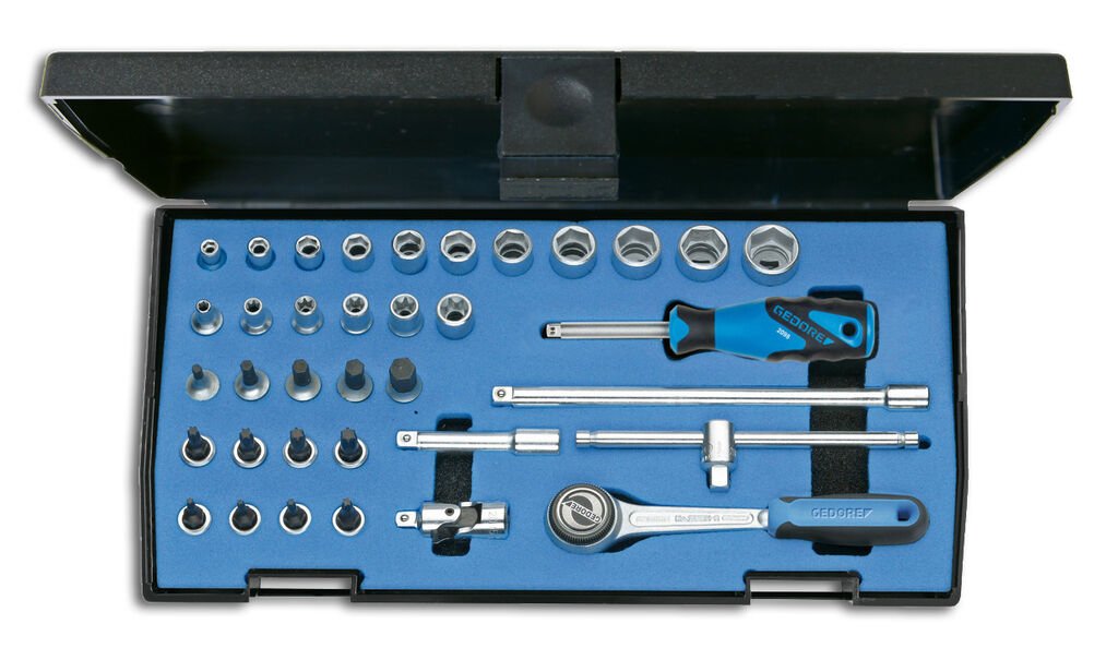 pic_ps_6196710-2-schatten_801574 GEDORE socket set 1/4" No. 20ITU-3 37 pcs.