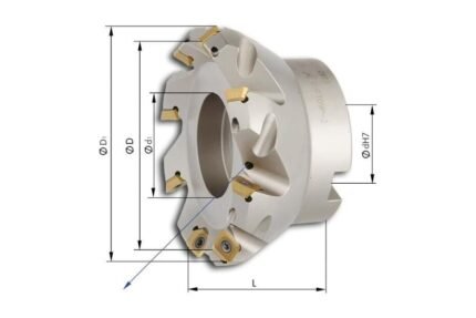 PREMIO face milling cutter 45 degrees with IK D 80mm Z 8