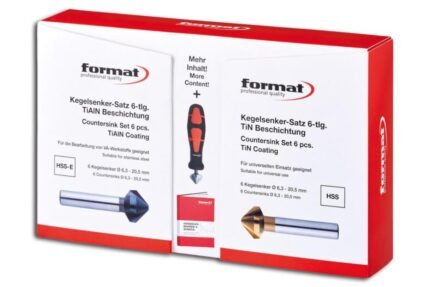 FORMAT countersink set Edition VA+steel in box incl. hand deburrer and manual