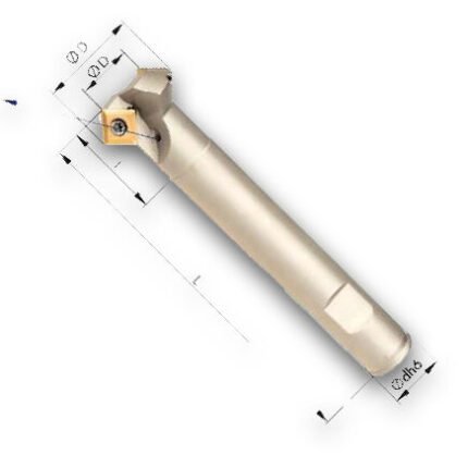 PRAMET chamfer milling cutter 45 degrees with IK D25mm Z 3 for SOMT09