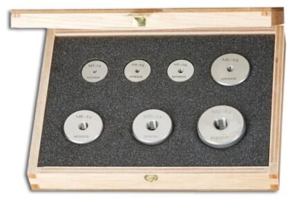 BOSS thread gauge ring set, 7 pieces in wooden case M3-M12