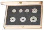 BOSS threaded ring gauge set, 7 pieces in wooden case M3-M12