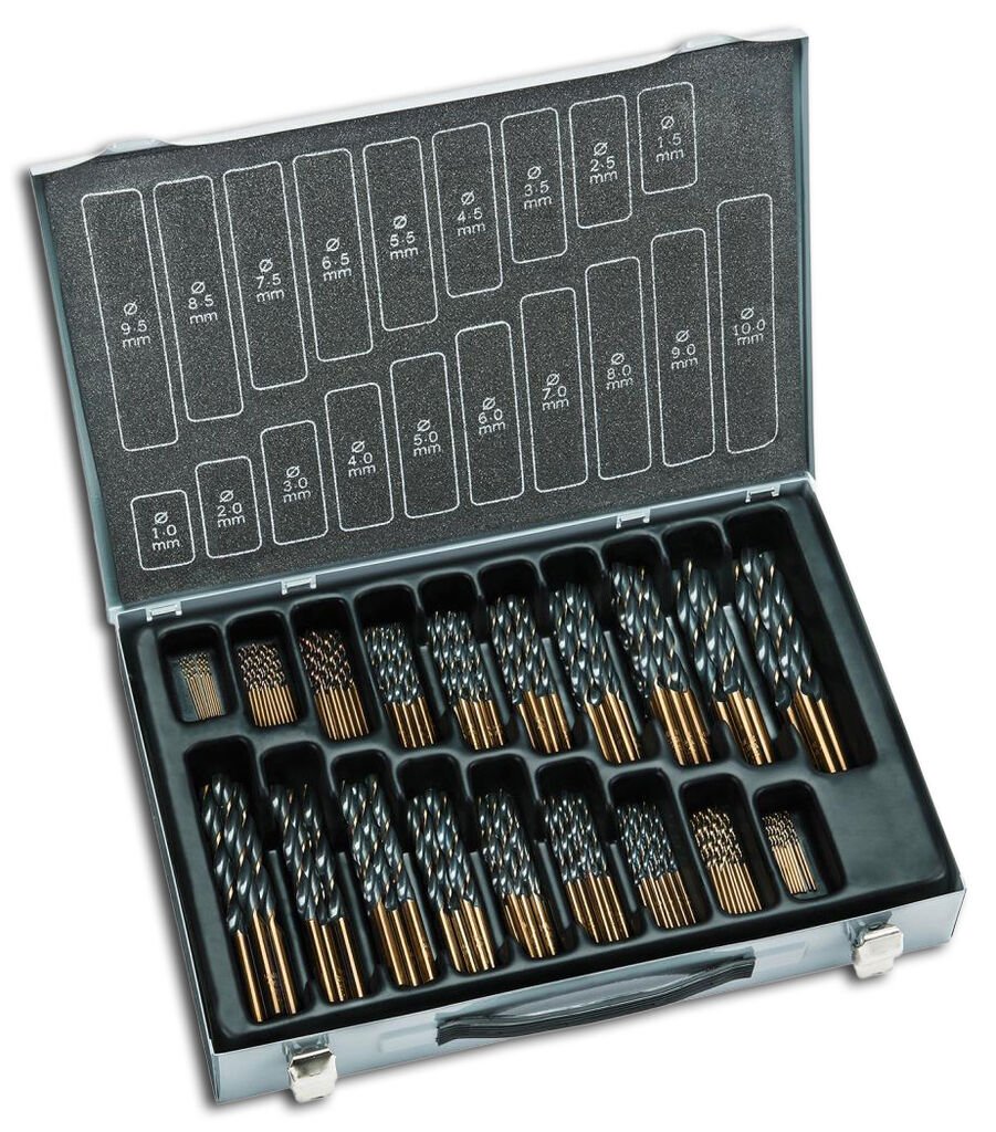 qwz116545-schatten_835171 ALPEN HSS twist drill set, steam-treated, 25°-30°
