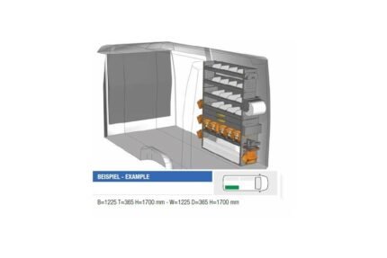 Brillmobil in-vehicle equipment Mercedes Benz Sprinter from 2006 passenger side 1225x365x1700 mm (Block 09)