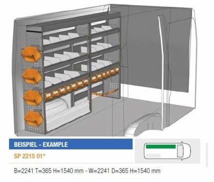 Brillmobil in-vehicle equipment Mercedes Benz Sprinter from 2006 driver's side 2241x365x1540 mm (Block 01)