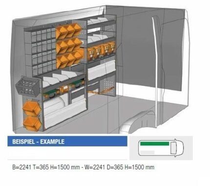 Brillmobil in-vehicle equipment Mercedes Benz Sprinter from 2006 driver's side 2241x365x1500 mm (Block 07)