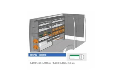 Brillmobil in-vehicle equipment Mercedes Benz Sprinter from 2006 driver's side 2749x365x1540 mm (Block 02)