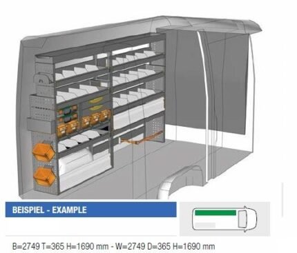 Brillmobil in-vehicle equipment Mercedes Benz Sprinter from 2018 driver's side 2749x365x1690 mm (Block 03)