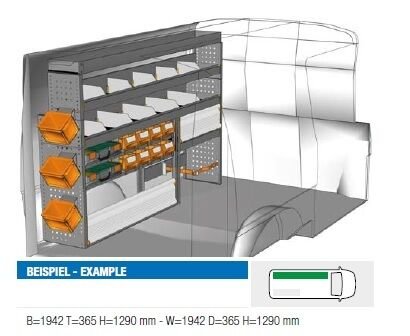 Brillmobil in-vehicle equipment Volkswagen Transporter T6 driver's side 1942x365x1290 mm (Block 01)