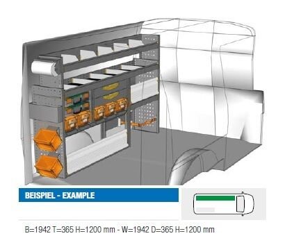 Brillmobil in-vehicle equipment Volkswagen Transporter T6 driver's side 1942x365x1200 mm (Block 10)