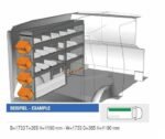Brillmobil in-vehicle equipment Mercedes Benz Vito from 2015 driver's side 1733x365x1190 mm (Block 03)