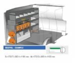 Brillmobil in-vehicle equipment Mercedes Benz Vito from 2015 driver's side 1733x365x1190 mm (Block 04)