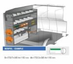 Brillmobil in-vehicle equipment Mercedes Benz Vito from 2015 driver's side 1733x365x1190 mm (Block 09)