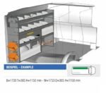 Brillmobil in-vehicle equipment Mercedes Benz Vito from 2015 driver's side 1733x365x1190 mm (Block 14)